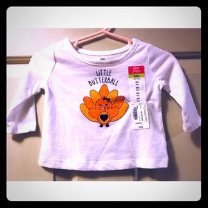 👛NWT Okie Dokie Baby Girl Thanksgiving Turkey Tee